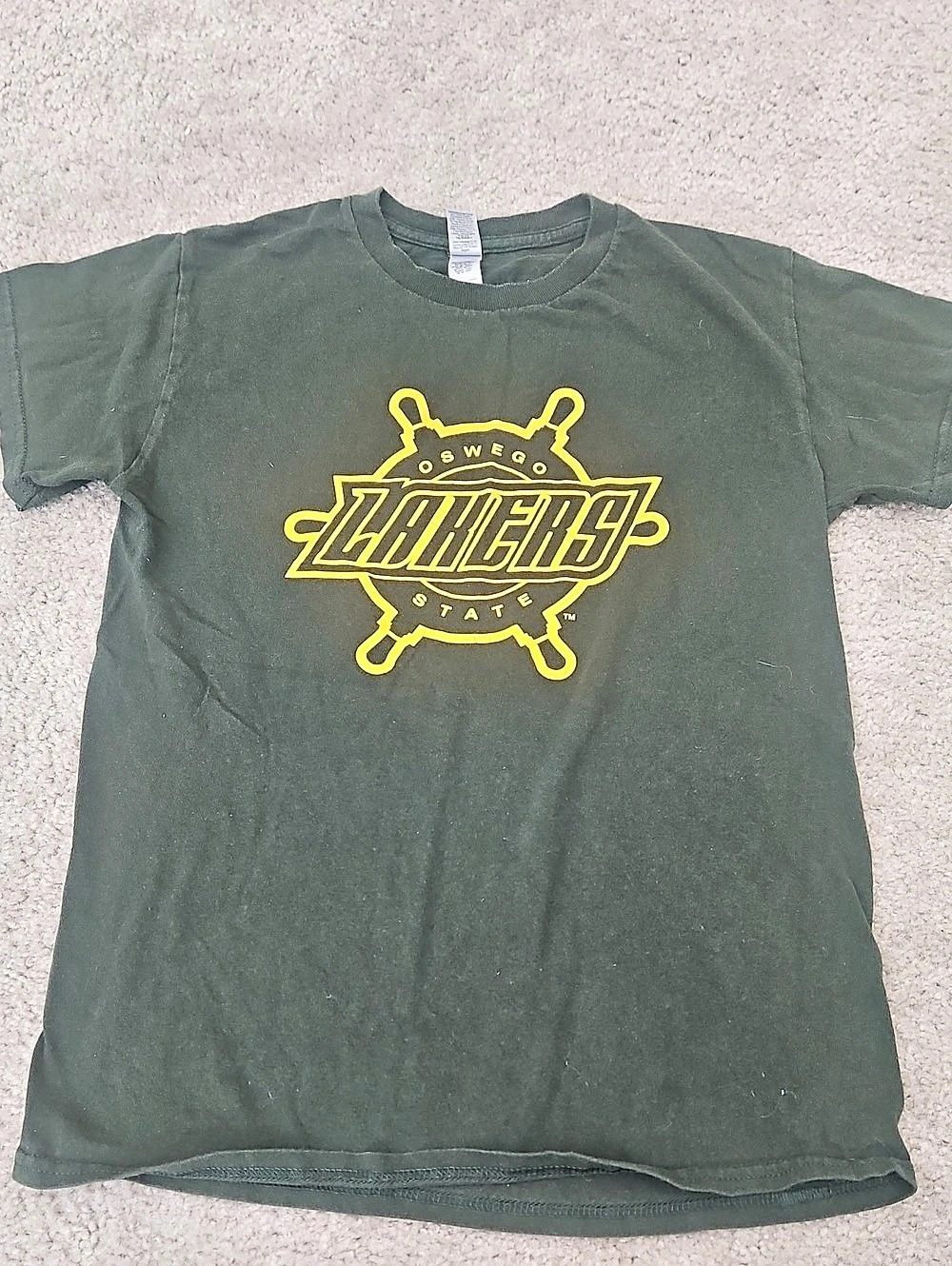 Gildan Heavy Cotton T-Shirt Graphic Tee Small Green